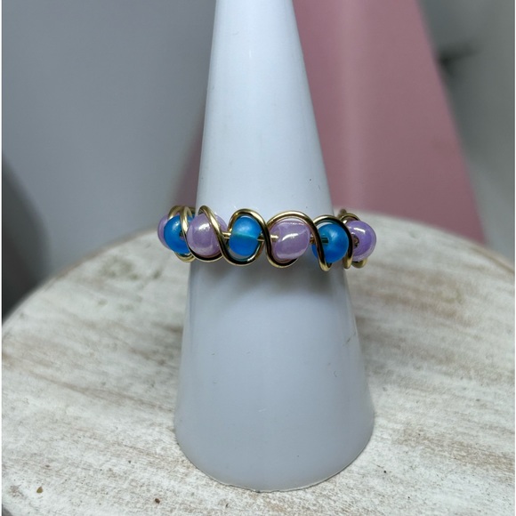 Handmade wire beaded rings - Picture 2 of 14